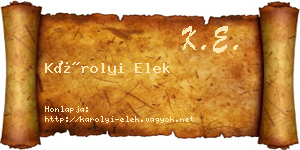 Károlyi Elek névjegykártya