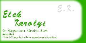 elek karolyi business card
